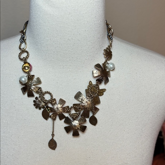 Betsey Johnson RARE Flower Garden Enamel and Rhinestone Gingham Ribbon necklace - Picture 9 of 11